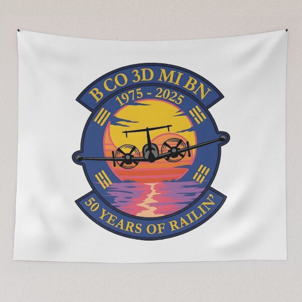 Item preview, B Company 3rd Military Intelligence Battalion 50 Years of Railin Commemorative Patch designed and sold by CharlieDesings.