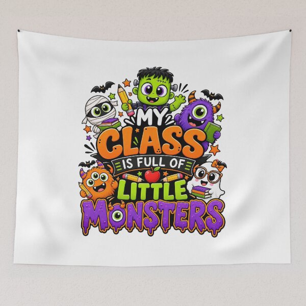 Item preview, My Class Is Full of Little Monsters – Cute Halloween Teacher Classroom Design designed and sold by Gallery-yuuna .