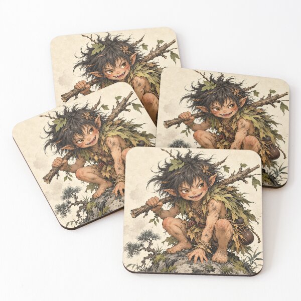 Item preview, Wild Yamawarawa Yokai Woodblock Spirit designed and sold by Ocelot-T.