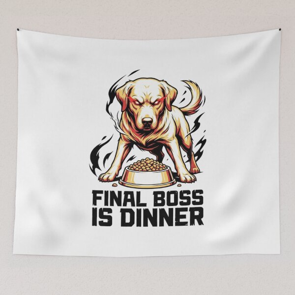Item preview, Final Boss Food Guarding Labrador - Funny Anime Gamer Dog Art designed and sold by evergreener-art.