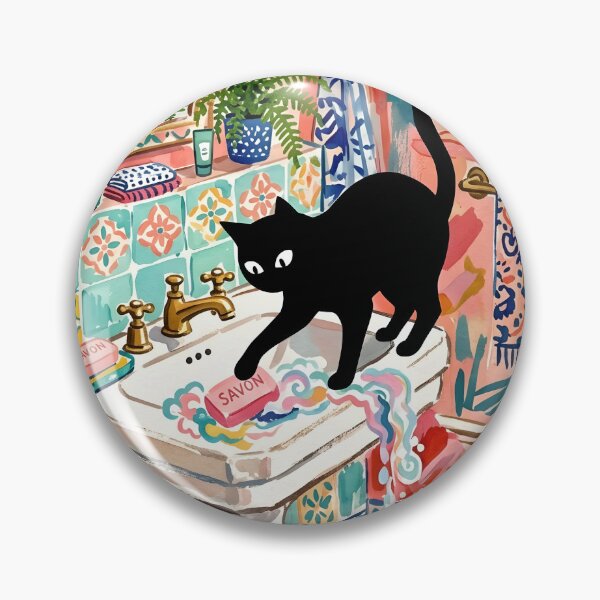 Item preview, Naughty Black Cat Sliding Soap Bar Matisse Bathroom Art designed and sold by DuckOddity.