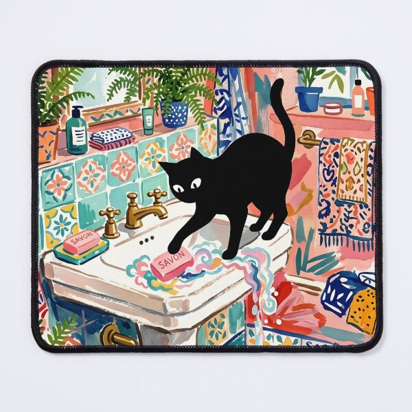 Item preview, Naughty Black Cat Sliding Soap Bar Matisse Bathroom Art designed and sold by DuckOddity.
