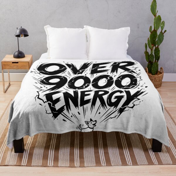 Item preview, Over 9000 Energy Cute Little Dog Anime Power Typography Graphic Tee Design designed and sold by evergreener-art.