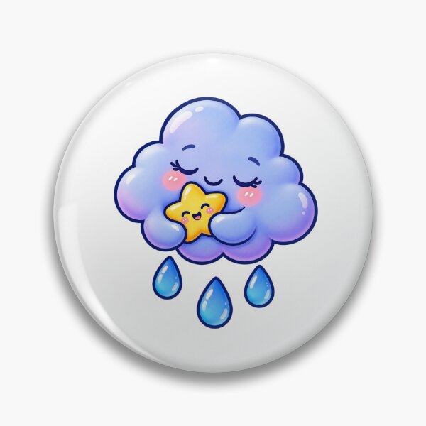 Aperçu de l'œuvre Nuage kawaii enlaçant une étoile créée et vendue par Krys-Designs.