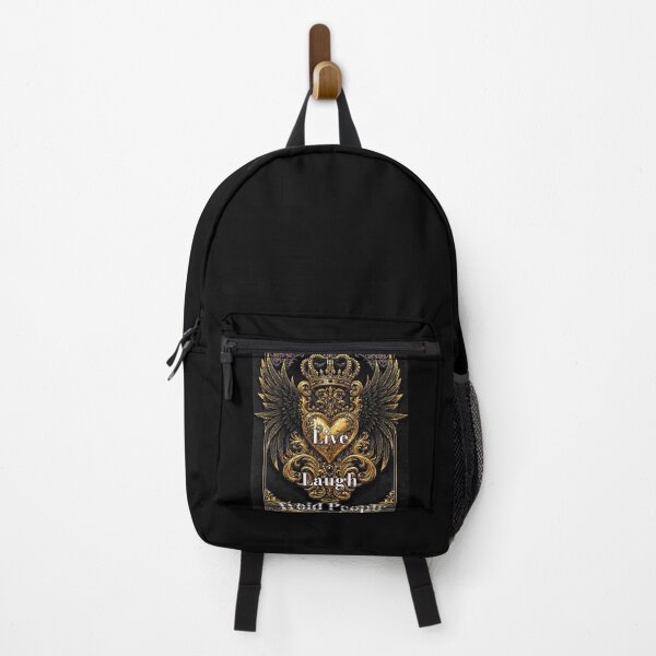 Item preview, Live Laugh Avoid People – Royal Gothic Crown & Winged Heart Art Nouveau Design designed and sold by A-T-H.