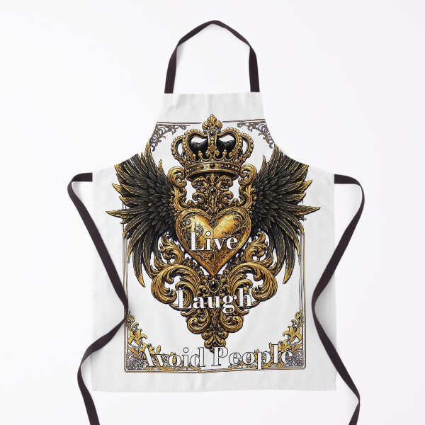 Item preview, Live Laugh Avoid People – Royal Gothic Crown & Winged Heart Art Nouveau Design designed and sold by A-T-H.