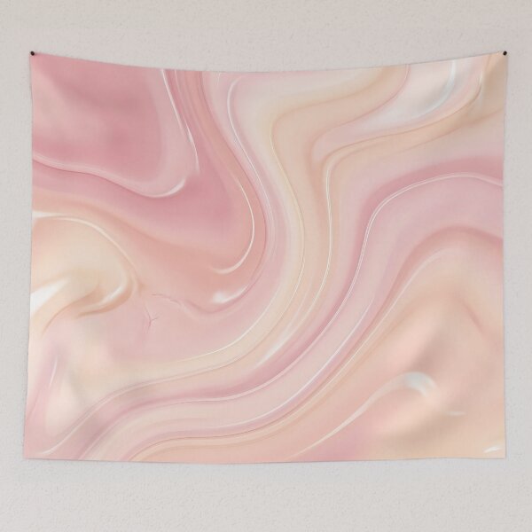 Item preview, Liquid Abstract in Blush Pink and Peach — Soft Marble Art designed and sold by SeamPix.