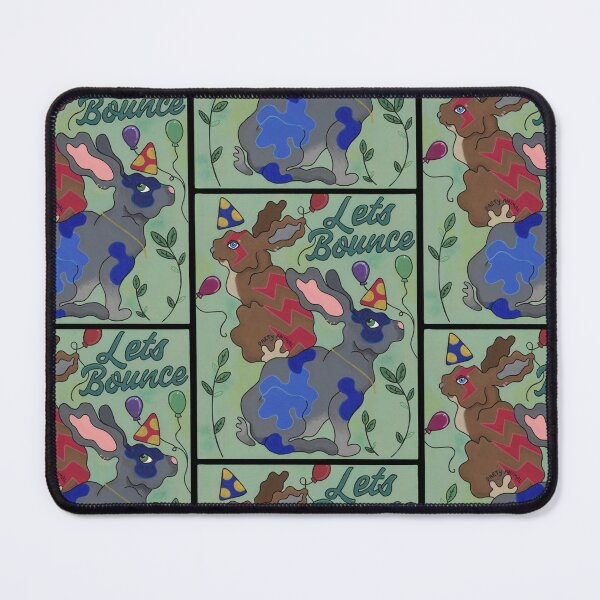 Item preview, ‘Let’s Bounce’ Bright and Bold Acrylic Rabbit Painting designed and sold by FoulfaeriePrint.