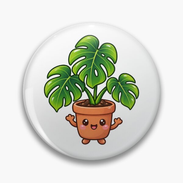Item preview, Kawaii Happy Monstera Plant designed and sold by Krys-Designs.