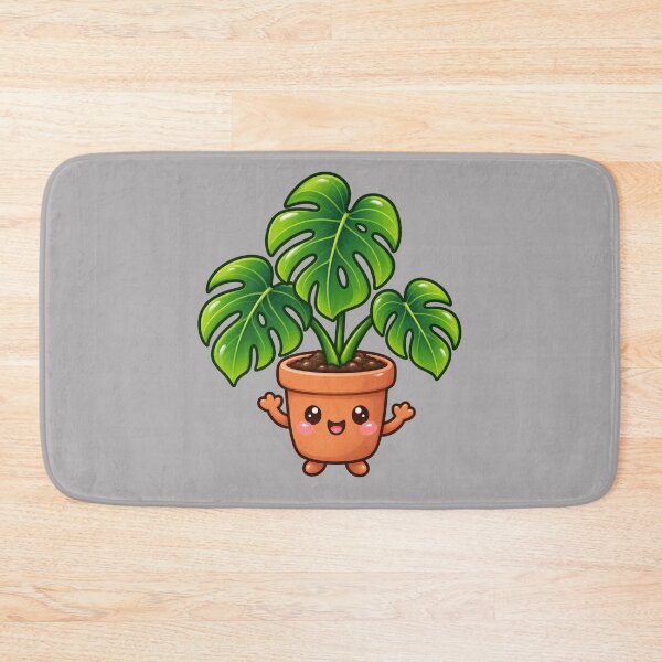 Item preview, Kawaii Happy Monstera Plant designed and sold by Krys-Designs.
