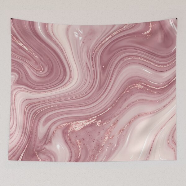 Item preview, Liquid Abstract in Dusty Rose and Rose Gold — Elegant Marble Art designed and sold by SeamPix.