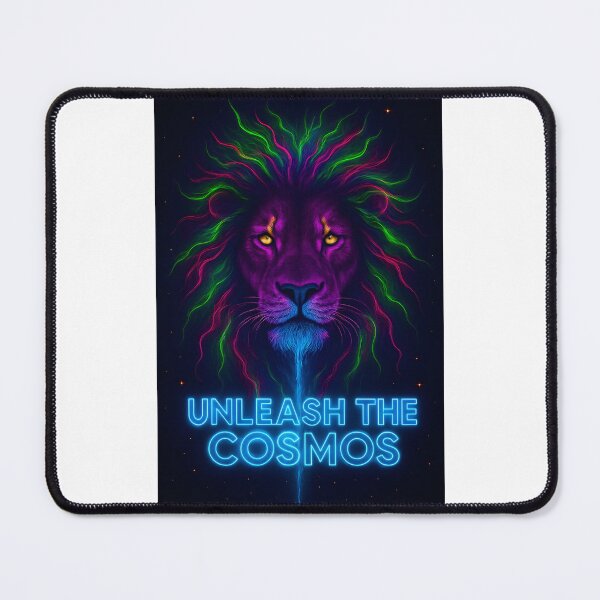 Item preview, Glowing Neon Lion Unleash The Cosmos Sci-Fi Fantasy designed and sold by Pyt27.