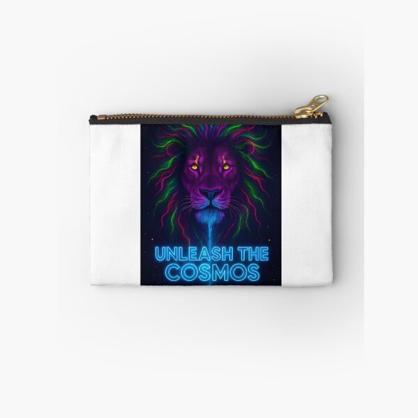 Item preview, Glowing Neon Lion Unleash The Cosmos Sci-Fi Fantasy designed and sold by Pyt27.