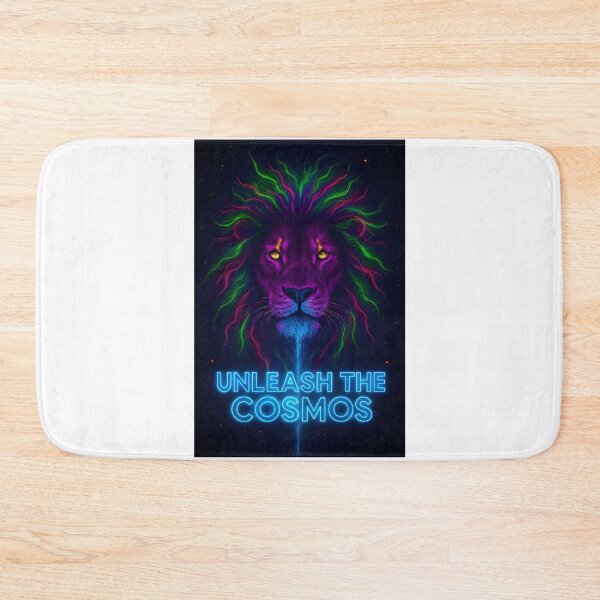 Item preview, Glowing Neon Lion Unleash The Cosmos Sci-Fi Fantasy designed and sold by Pyt27.