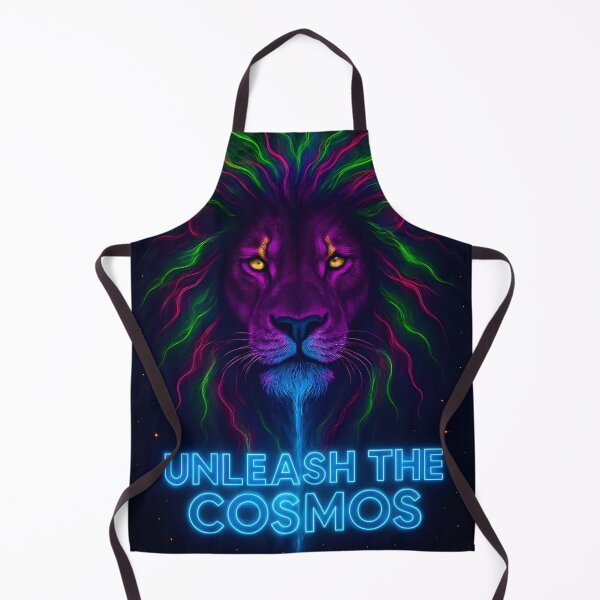 Item preview, Glowing Neon Lion Unleash The Cosmos Sci-Fi Fantasy designed and sold by Pyt27.