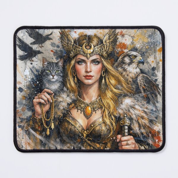 Item preview, Norse Goddess Freya Painting – Viking Queen of Love and Beauty designed and sold by GalleryKauffeld.