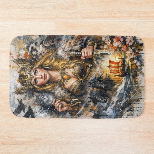 Item preview, Norse Goddess  Freya Painting – Viking Queen of Love and Beauty designed and sold by GalleryKauffeld.