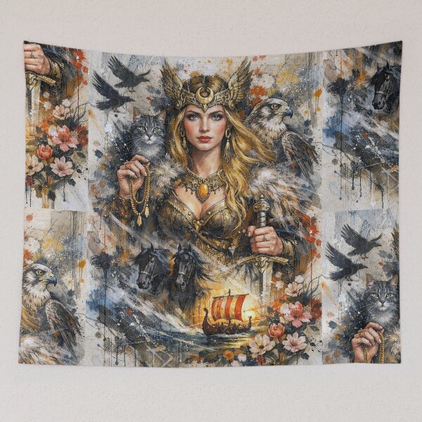 Item preview, Norse Goddess  Freya Painting – Viking Queen of Love and Beauty designed and sold by GalleryKauffeld.