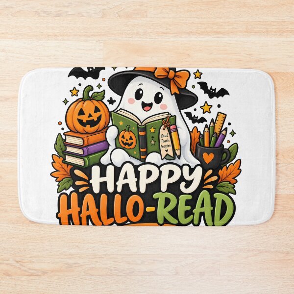 Artikelvorschau, Fröhliches Hallo-Lesen – Niedliches Halloween-Lesegeist-Design für Lehrer entworfen und verkauft von Gallery-yuuna .