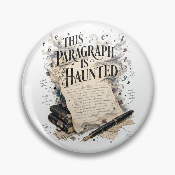 Item preview, This Paragraph Is Haunted – Funny Dark Academia Writer Art designed and sold by Golden Era Studio.