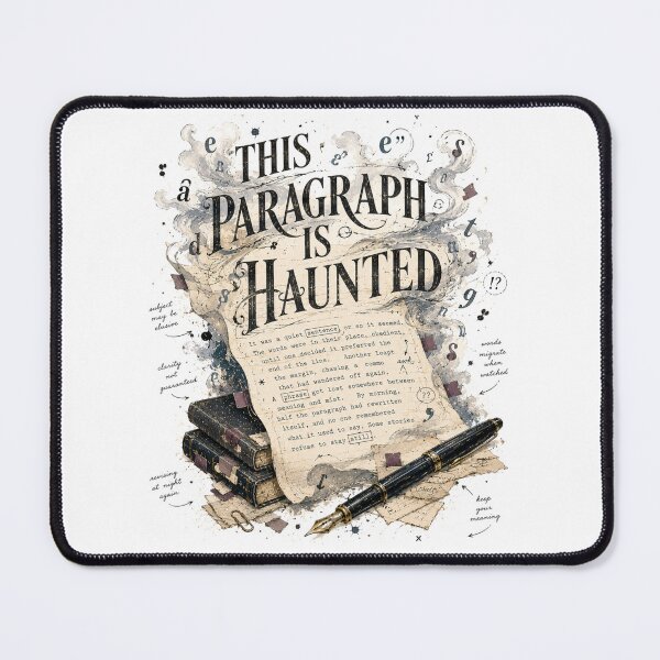 Item preview, This Paragraph Is Haunted – Funny Dark Academia Writer Art designed and sold by Golden Era Studio.