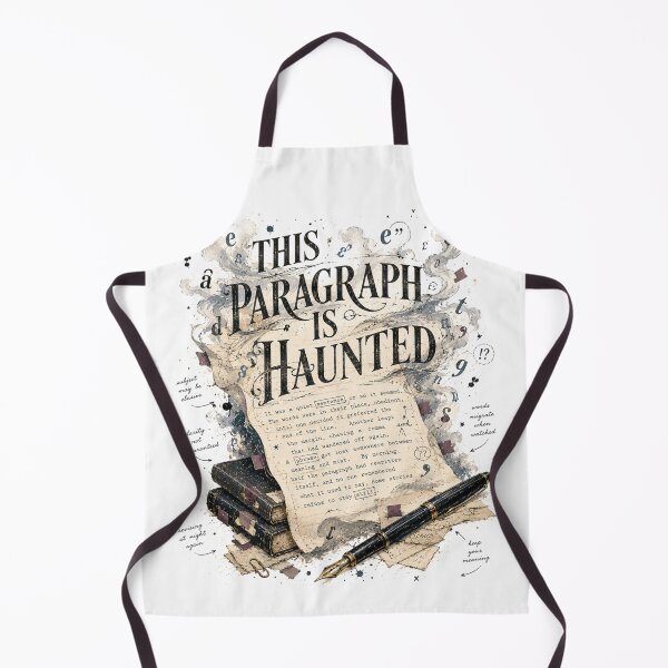 Item preview, This Paragraph Is Haunted – Funny Dark Academia Writer Art designed and sold by Golden Era Studio.