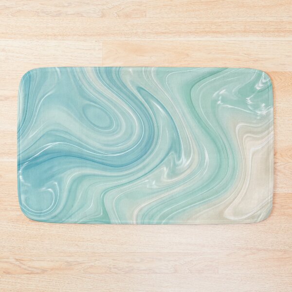 Item preview, Liquid Abstract in Aqua and Cream — Coastal Marble Art designed and sold by SeamPix.