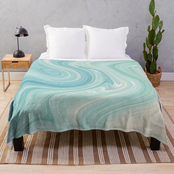 Item preview, Liquid Abstract in Aqua and Cream — Coastal Marble Art designed and sold by SeamPix.