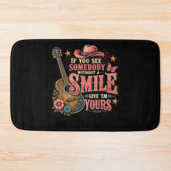 Item preview, If You See Somebody Without A Smile Give Em Yours Guitar Cowboy Hat Fan Apparel designed and sold by slmfams.