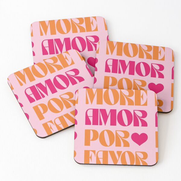 Item preview, More Amor Por Favor Retro Pink Orange Groovy Poster designed and sold by cezzarie.