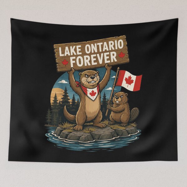 Item preview, Lake Ontario Forever Angry Beavers Canadian Flag Maple Leaf Fan Apparel designed and sold by slmfams.