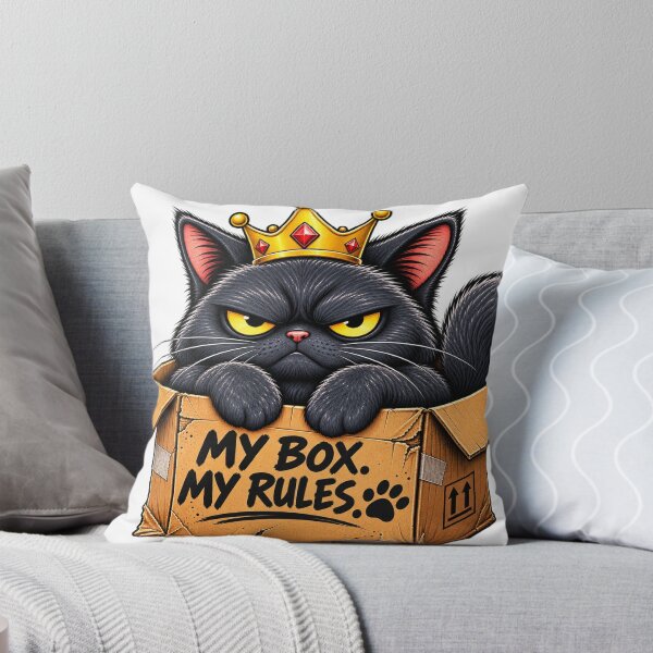Item preview, My Box My Rules Funny Cat T-Shirt designed and sold by Ciuline.