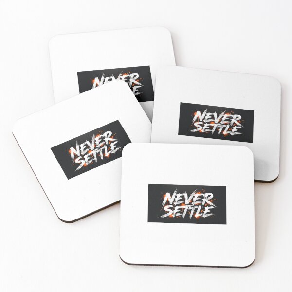 Artikelvorschau, Never Settle Streetwear Typografie – Aufkleber mit auffälliger urbaner Kalligrafie entworfen und verkauft von MissoStudio.