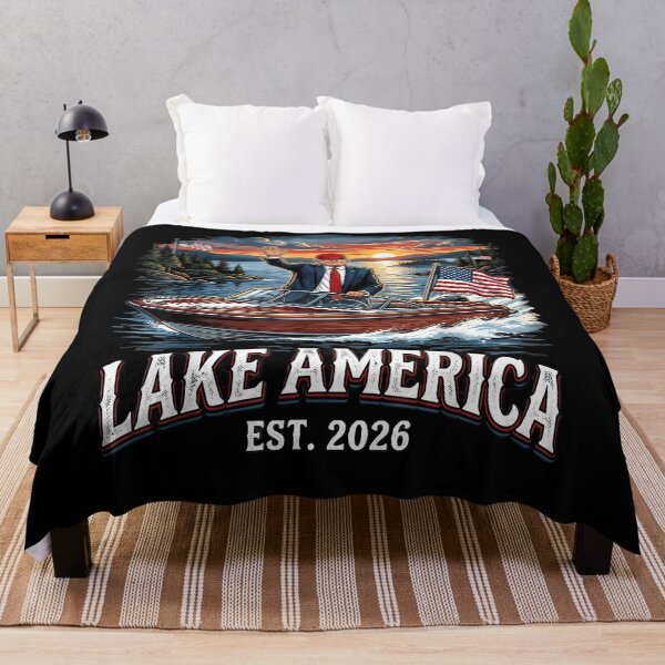 Item preview, Lake America Est 2026 Trump On Boat American Flags Sunset Patriotic Fan Apparel designed and sold by slmfams.