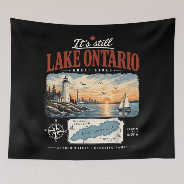 Item preview, Its Still Lake Ontario Great Lakes Lighthouse Toronto Skyline Shared Waters Fan Apparel designed and sold by slmfams.