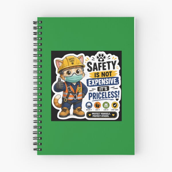 Item preview, Safety Is Priceless – Cat in PPE Safety First Workplace Safety Sticker designed and sold by vinothmech53.