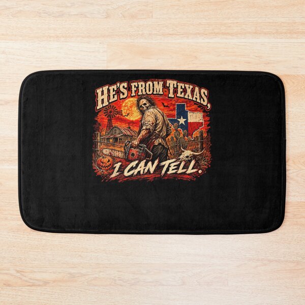 Item preview, Hes From Texas I Can Tell Leatherface Chainsaw Texas Flag Horror Fan Apparel designed and sold by slmfams.