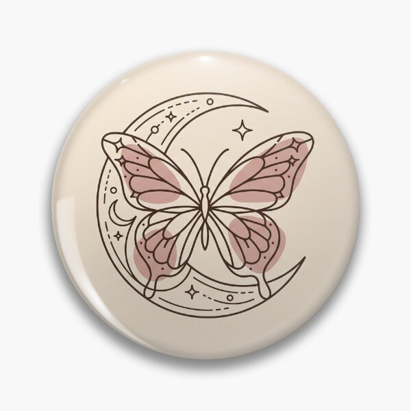 Item preview, Celestial Butterfly and Crescent Moon - Minimalist Monoline Sticker designed and sold by MissoStudio.