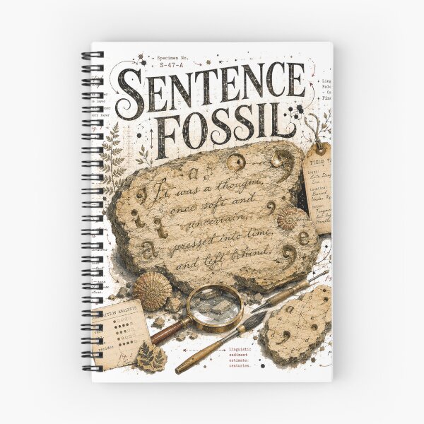 Item preview, Sentence Fossil – Literary Archaeology Poetcore Design designed and sold by Golden Era Studio.