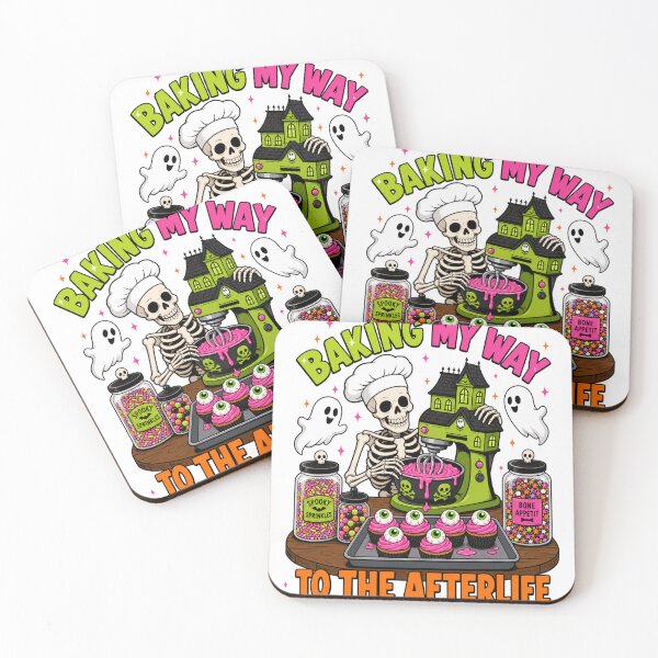Item preview, Baking My Way To The Afterlife Pastry Chef Skeleton Tee designed and sold by Design Vibras.