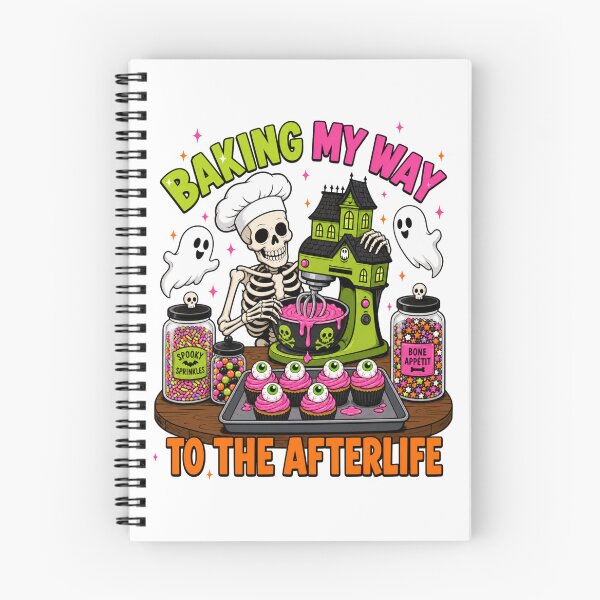 Item preview, Baking My Way To The Afterlife Pastry Chef Skeleton Tee designed and sold by Design Vibras.
