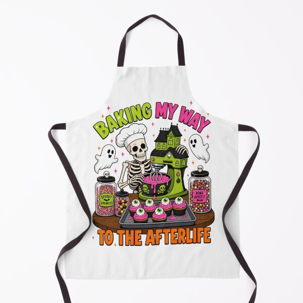 Item preview, Baking My Way To The Afterlife Pastry Chef Skeleton Tee designed and sold by Design Vibras.