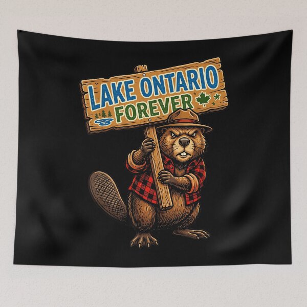 Item preview, Lake Ontario Forever Beaver Lumberjack Plaid Shirt Sign Fan Apparel designed and sold by slmfams.