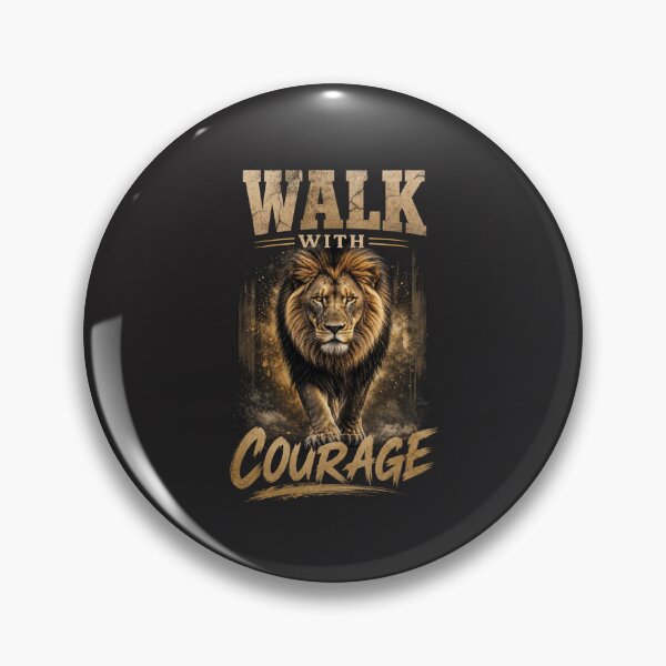 Item preview, Walk With Courage Bold Lion Motivational Quote designed and sold by Bennie Singh.