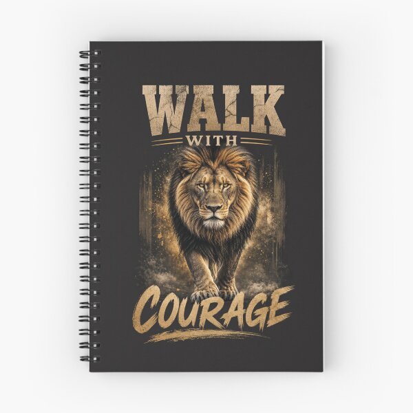 Item preview, Walk With Courage Bold Lion Motivational Quote designed and sold by Bennie Singh.
