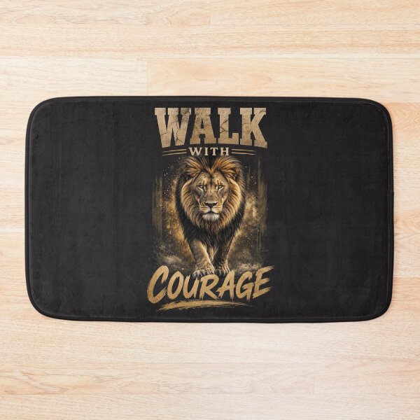 Item preview, Walk With Courage Bold Lion Motivational Quote designed and sold by Bennie Singh.