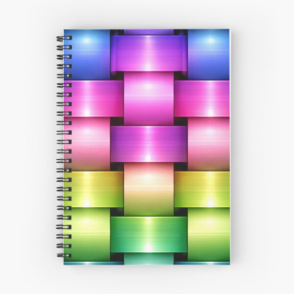 Item preview, Neon Rainbow Woven Blocks – Colorful Metallic 3D Geometric Pattern designed and sold by Kaleidoscope Print.