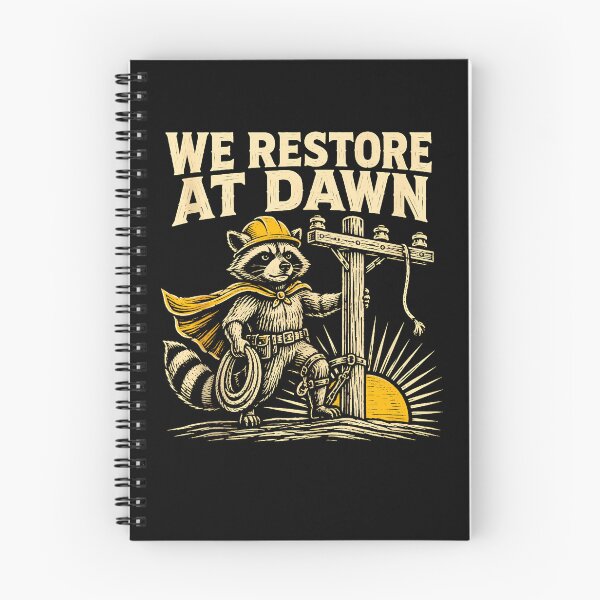 Item preview, We Restore At Dawn Raccoon Lineman Hard Hat Utility Worker Fan Apparel designed and sold by slmfams.