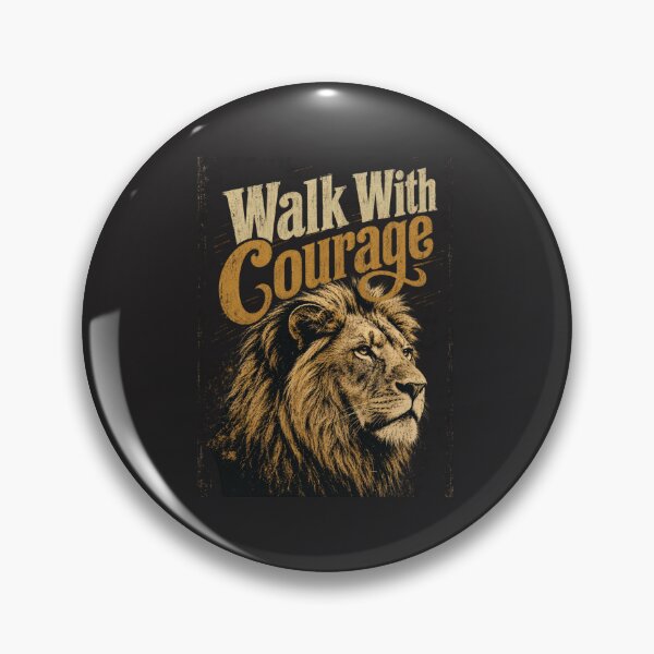Item preview, Vintage Distressed Walk With Courage Lion Motivational Quote designed and sold by Bennie Singh.