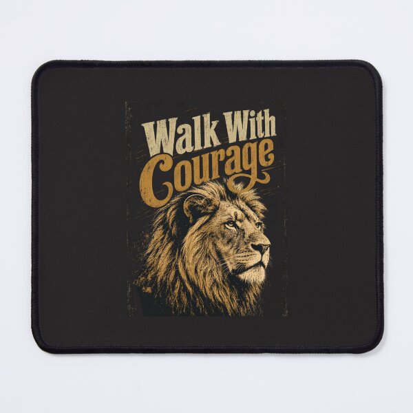 Item preview, Vintage Distressed Walk With Courage Lion Motivational Quote designed and sold by Bennie Singh.